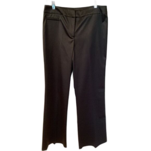 JS COLLECTION SIZE 10 BLACK STRETCH SATIN FLARED TROUSERS PANTS - Picture 2 of 7